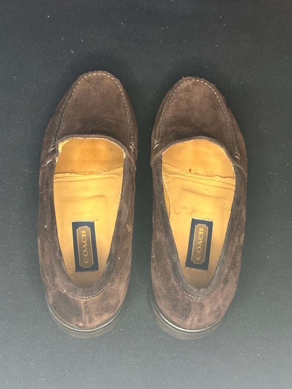 Coach Brown Suede Moc Toe Loafers Size 8.5B
